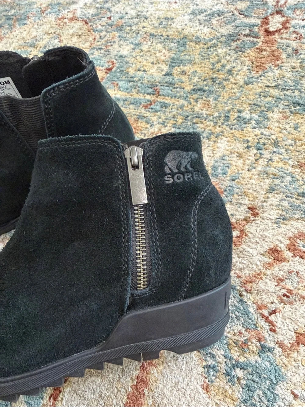 Sorel Black Suede Ankle Booties